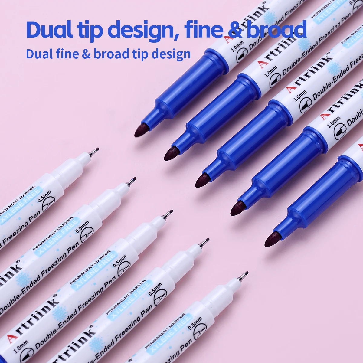 2/3/6pcs Double-Headed Frozen Marker Pens, Low-Temperature Storage Bag Marker, Black And Red Permanent Frozen Pens, Can Be Used For Cold Storage,Ice Bags, Food Bags, Glass, Refrigerators, Laboratory Marker Pens - Multicolor - View 1