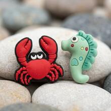 26pcs/Set Cute Cartoon Marine Life PVC Rubber Shoe Charms, Decorative Pins For Clogs And Perforated Shoes, Personalized Decoration - Multicolor - View 3