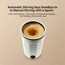 New Automatic Stirring Cup With Temperature Display, 400mAh Rechargeable 316 Stainless Steel Inner Liner, Coffee Powder Protein Powder Shaker Cup - Multicolor - View 5