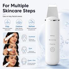 Professional  Skin Scrubber For Home Skincare, Deep Cleansing & Gentle Exfoliation Facial Spatula, Safe For All Skin Types Portable Face Lifting Device, Gentle Exfoliating Tool For Radiant Skin - Blanco - Ver 7