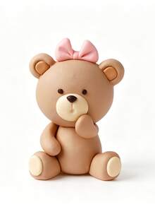 Teddy Bear Car Balloon Hot Air Balloon Star Cloud Cake Topper Decoration Set, Polymer Clay Cake Decor For Birthday - Multicolor - View 14