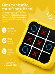 Kids Touchscreen Tic-Tac-Toe Game Console – 4 Modes (Single/Two-Player/Memory/Whack-A-Mole) | Brain & Hand Coordination Puzzle Toy | Desktop Electronic Learning Game For Ages 3+ | Birthday Gift For Boys & Girl - Multicolor - View 3
