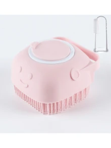 Bộ dụng cụ tắm cho thú cưng 2 món, gồm bàn chải gội đầu và bàn chải đánh răng, bàn chải tắm massage bằng silicon, găng tay massage tắm cho chó và mèo có ngăn chứa dầu gội, thích hợp làm dụng cụ chăm sóc lông cho chó và mèo. - Nhiều màu - Xem 12