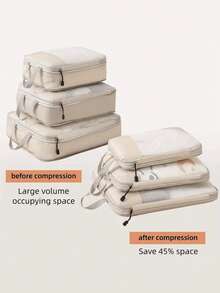 3pcs Compression Packing Cubes With Shoe Bag, Expandable Premium Storage Space - Essential For Suitcase, Travel Accessories, Travel Essentials - Multicolor - View 2
