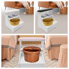 Modern Foot Rest Pedicure Manicure Funiture, Trolley For Foot Bath, Footbath Stool With Wheels - Multicolor - View 3