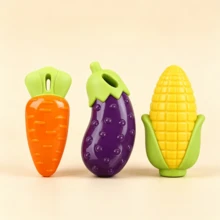 1pc Vegetable Sound Dog Toy, Realistic Carrot, Corn, Eggplant 3 PiecesSet, TPR Chew Toy, Pet Toy With Carrot Sound - Multicolor - View 5