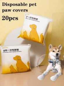 20 piezas Cubiertas desechables para zapatos de perro, protectores de patas para mascotas, anti-suciedad, evitan que la suciedad entre en interiores, zapatillas desechables antideslizantes para mascotas - Multicolor - Ver 6