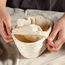 BWIC 4pcs Bread Proofing Basket Set, Round And Oval Dual Sizes Wicker Baking Tools, Willow Bread Proofing Basket Set, 9-Inch Round And 10-Inch Oval, Natural Willow Material, Linen Liner, Bread Proofing Basket, Round And Oval Proofing Wicker Basket, Baking 4pcs Set, Linen Liner Proofing Basket - White - View 7