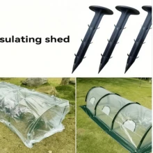 50pcs Black Plastic Ground Stakes - Insulated Shed, Greenhouse And Garden Bed Stabilizers, For Secure Planting, Gardening Essentials | Sturdy Structure | Durable Plastic - Multicolor - View 3