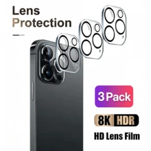 5pcs Compatible Phone 11/12/13/14/15/16 Pro Max/17 Pro/17 Air/17 Pro Max Silk-Screen Lens Protector, Full Screen Rear Tempered Glass Film & Camera Lens Protector, Easy Installation, Compatible With Specific Models - Clear - View 16