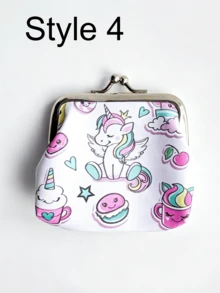 Cute Cartoon Coin Purse - Decorative Coin Pouch - Holiday Gift, Adorable Coin Bag, Dolphin Cake, Cartoon Pattern, Mini Coin Pouch, Decorative Accessory, Holiday Gift - Multicolor - View 13
