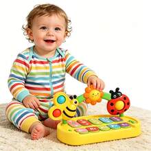 Baby Musical Piano Keyboard Toy With Lights & Sounds, Educational Learning Music Toy For Toddlers, Interactive Early Development Gift To Improve Motor & Cognitive Skills - 彩色 - 查看 4
