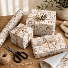 5m Roll Rainbow Cartoon Pattern Single-Sided Coated Paper, 43cm*500cm Thick Gift Wrapping Paper, Suitable For DIY Birthday Gifts, Celebration Parties, Weddings, Holidays For Men And Women - Rainbow-5m - View 2