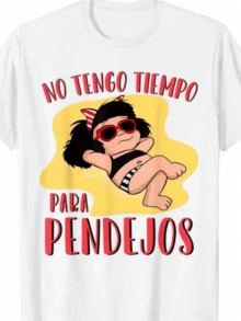 Figura divertida que transmite actitud segura y humor rebelde con colores vivos y frase que expresa independencia moderna ideal para mujeres con personalidad fuerte camiseta de mujer casual cómoda para uso diario - Blanco - Ver 8