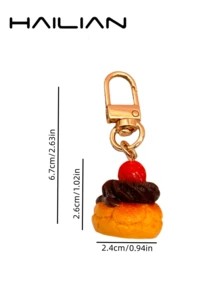 HAILIAN 可爱3D草莓马卡龙钥匙扣，甜点包包挂饰，时尚配饰，适用于包包、钱包和车钥匙，送礼佳品 - 彩色 - 查看 11