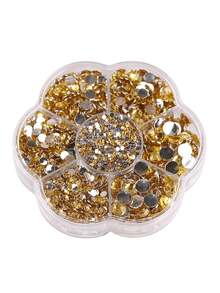 每盒5000顆，2mm、3mm、4mm、5mm、6mm共5種尺寸。花形盒裝平底水晶水鑽，多色水晶寶石，珠寶珠飾，玻璃藝術貼紙。適用於衣服、包包、鞋子、杯子、手機殼、手工藝品和DIY裝飾 - 5000件 - 查看 39