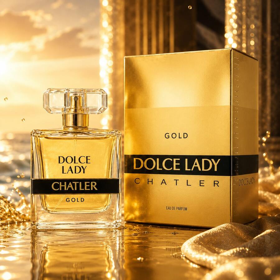EverlyX Dolce Lady Gold Chatler Apă de Parfum 100ml pentru Femei - Un Parfum Elegant și Sofisticat cu Note Florale și Fructate, Învăluit în Atuuri Aurii Luxoase - Ideal Pentru a-ți Sublinia Feminitatea în Orice Ocazie - ✅ Livrare în Spania în 24/48 de Ore - 100 ml - Vizualizare 1