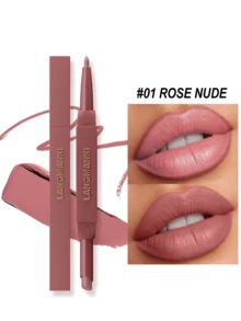 LANGMANNI Juego de 12 colores de lápiz delineador de labios y barra de labios 2 en 1, barra de labios mate y delineador de labios de doble extremo, maquillaje de labios resistente al agua y de larga duración para uso diario y de fiesta - 12 colores - Ver 23