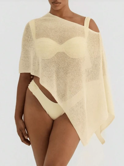 Women Asymmetrical Knit Poncho Cable Knitted Wrap Shawl Sweater Crochet Fall Cape Top Shawl Feather Shrug Cape Soft Lightweight Feather Material Elegant Rooster Feather Design