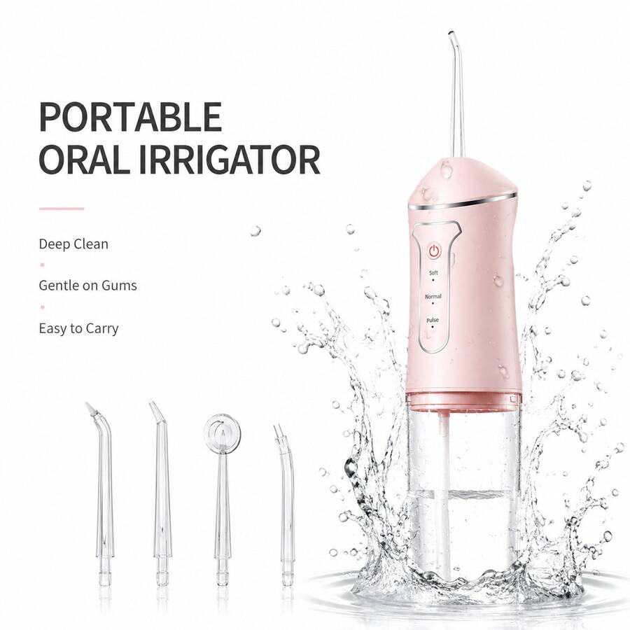 USB Rechargeable Portable Water Flosser, Oral Irrigator For Teeth And Gum Care, Compact For Travel & Home Use, Wide Compatibility Easy To Use - Multicolor - View 1