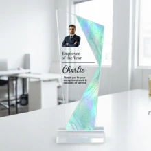 1pc Customize Personalized Acrylic Award Plaque,Custom Photo And Text, Custom Corporate Recognition Trophy,Employee Award Plaque,Retirement Or Appreciation Gift For Staff & Manag - Multicolor - View 15
