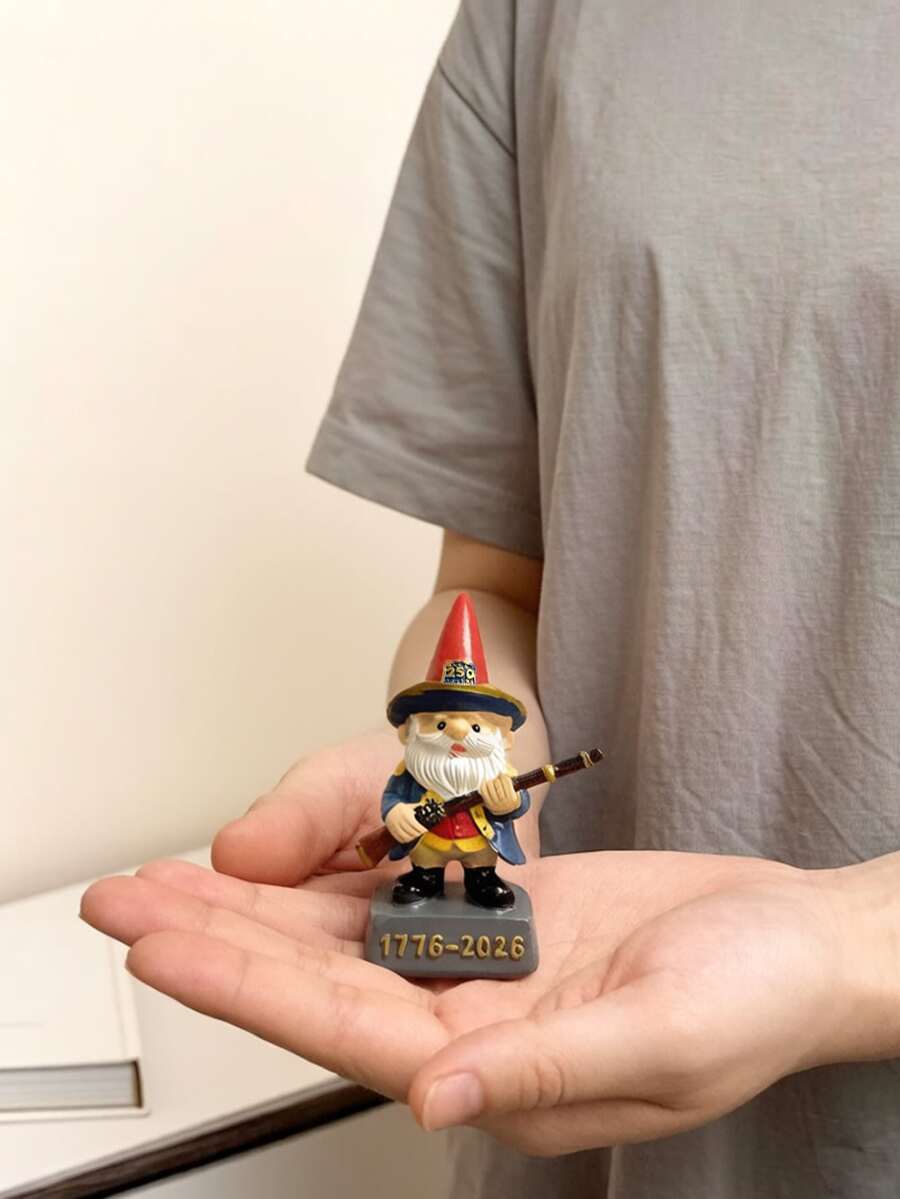 Charming Honor Guard Dwarf Resin Statue, Independence Day Collection Commemorative Decoration, Exquisite Interior Decoration, Courtyard And Home Decoration, Non Often Suitable For Room Decoration