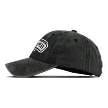 Spurs Basketball Washed Baseball Cap- Retro Team Graphic Unisex Adjustable Dad Hat - 黑色 - 查看 4