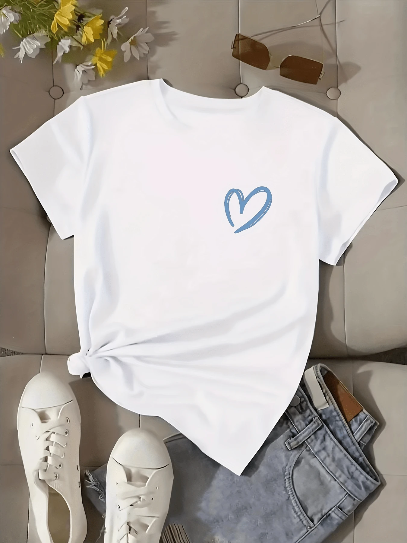 Camiseta de Mujer - Corte Clásico, Suave y Transpirable, Uso Diario Casual, Cuello Redondo Clásico, Versátil para Cualquier Outfit, Múltiples Colores, Ajuste Elástico, Lavable a Máquina, Tallas XS-XXL