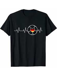Unisex T-shirt i ren bomull, Tyskland fotbollströja 2018 Cup-tröja | Samma stil för män och kvinnor, sommar 2025, kortärmad, tryckt, ren, rund hals, lätt stretch, normal passform, vintage-stil, ritmönster, sommar-t-shirt, blus, basplagg, toppar, t-shirt, kreativ design, utomhuslek, cool stil, rolig design, perfekt för utomhuslek. - Svart - Visa 5