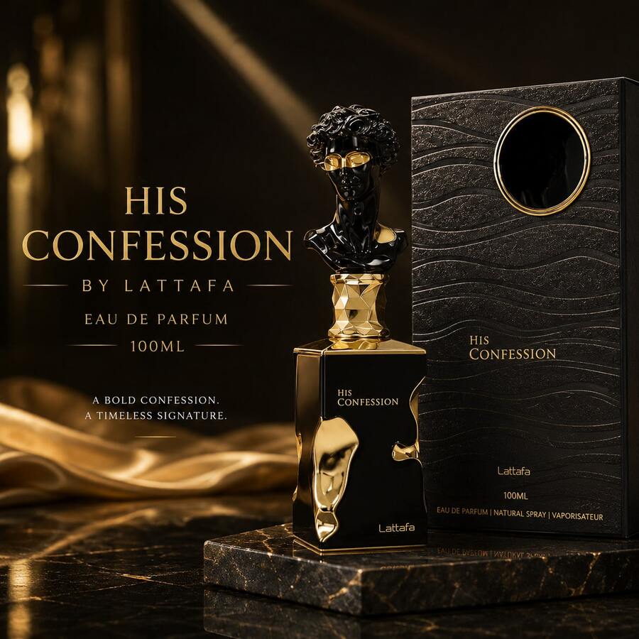 Lattafa Nước hoa His Confession EDP 100ml, thích hợp làm quà tặng dịp lễ, Ngày của Mẹ, Sinh nhật. - Hương thơm nồng nàn - Xem 1