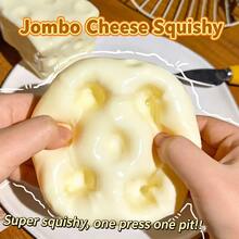 Big Cheese Squishy, Cheese Squeeze Toy, -Filled Handmade Cube Squeeze Toy, Non-Rebounding, Moldable Cheese Squeeze Toy, Teenager, Adult Stress Relief Squeeze Toy, Birthday Gift, Holiday Gift, Gift Can Be Used For Home Decoration, Desktop Ornament, Food Toy (Random 1pc) - Multicolor - View 1
