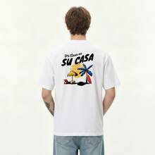 Boy Camiseta De Manga Corta De AlgodóN Puro Con Estampado NavideñO Estilo Americano, Camiseta De Verano Para Hombre De Corte Holgado Y Manga Tres Cuartos De Peso Pesado. - Negro - Ver 10