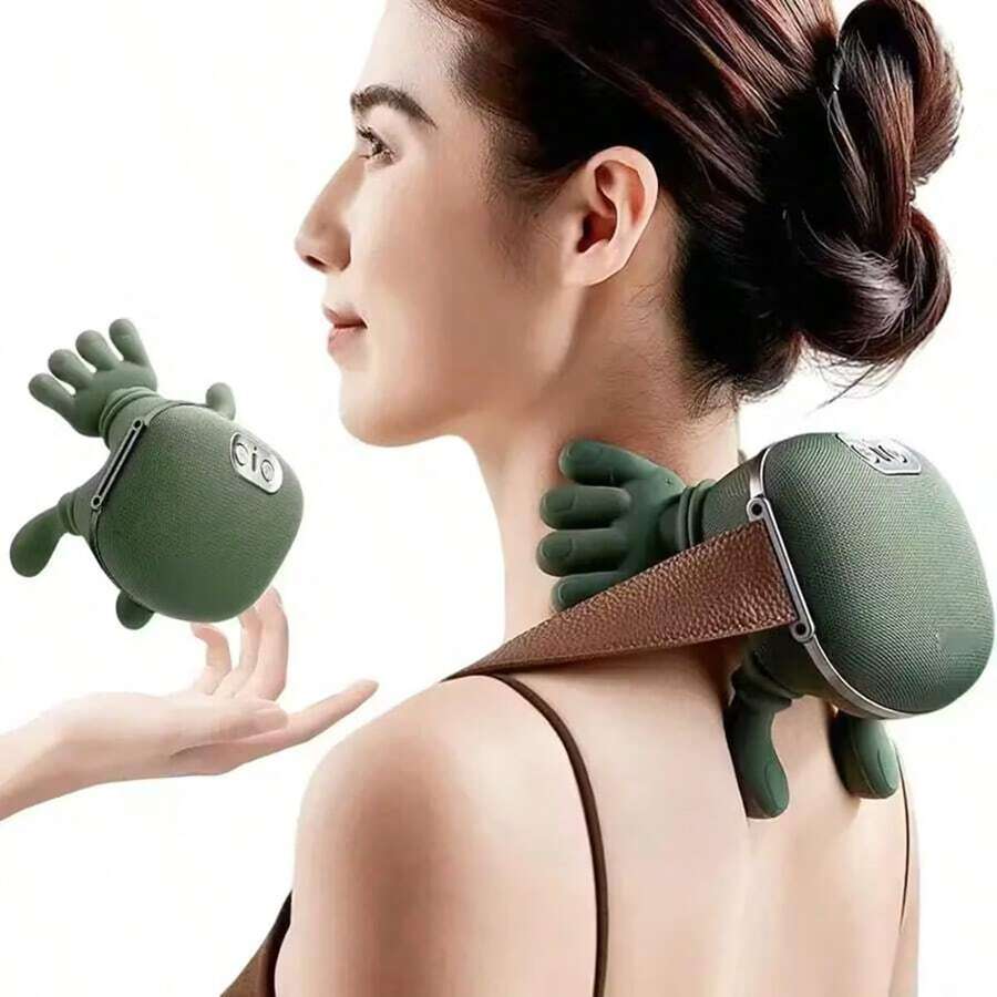 Electric Bionic 5-Finger Massage Device With Heat, Simulate Human Hand Deep Tissue Massager For Neck Shoulder Back Scapula Leg Head, Portable USB Rechargeable Physical Cervical Compression Massager, Ideal Christmas Gift For Family Friends - 多色 - 查看 1