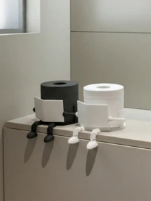 Creative Humanoid Toilet Paper Holder Bracket - Fun Sitting Design, Perfect For Storing Bathroom Tissues, Suitable For Home Decoration, Suitable For Halloween, Thanksgiving, Christmas And Various Party Decorations - Multicolor - View 2