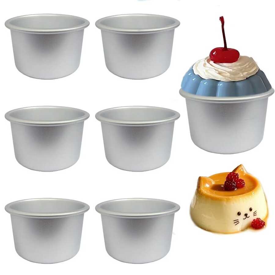 3.7 Inch Solid Bottom Round Chiffon Cake Mold - Non-Stick Aluminum Baking Pan, Ideal For Making Cream Cakes, Desserts, Breads, Chiffon Cakes And Frostings.