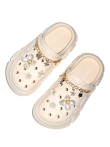HOEASE Girls' Breathable Hollow Flower Garden Shoes, Comfortable Lightweight Sandals, Spring/Summer - Beige - View 5