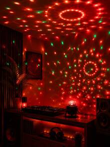 1 pieza [Lámpara de proyección de fiesta] Lámpara de proyección de luz circular tipo soporte, alimentada por USB, adecuada para dormitorio, sala de estar, decoración del hogar - Multicolor - Ver 7