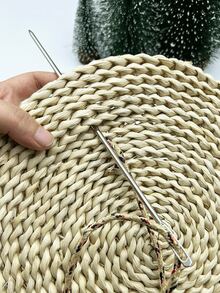 Stainless Steel Large Hole Threading Needle, 176/196/220/250mm Multiple Sizes Available, 0.4cm Thick Needle Body, Pointed / Straight / Curved Tip Three Styles, Sweatshirt Pants Waist Drawstring Guide, Handmade Sewing Threading Tool - Large Steel Needle for Threading Rope - View 4