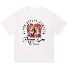 Boy Camiseta De Manga Corta Estilo Americano De Alta Resistencia Con Estampado De Cachorro De 280G Para Hombres Y Mujeres, Estilo Veraniego, Corte Holgado, De AlgodóN Puro. - Blanco - Ver 12