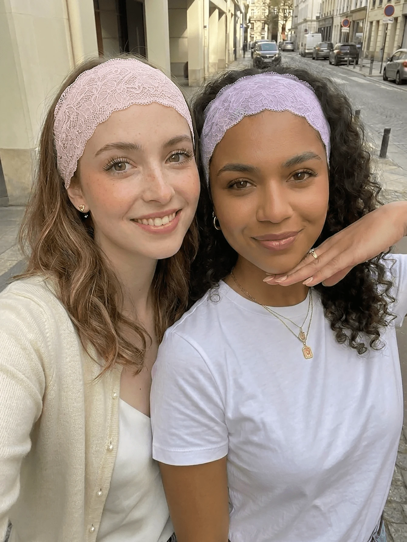 1-2 piezas Diadema de mujer de moda con estampado floral de encaje suave y antideslizante, accesorio para el cabello elástico para yoga y deporte, versátil para uso diario - Multicolor - Ver 1