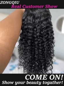 Peluca de encaje sin pegamento con rizado de Jerry, 13x4 13x6 4*4 5x5 200% de densidad, peluca de cabello largo de aspecto natural para principiantes, peluca de encaje HD sin pegamento de cabello humano mixto, peluca de cabello brasileño ondulado corto de 14 pulgadas, peluca sintética resistente al calor con encaje pre-cortado para mujeres - Natural y Negro - Ver 21