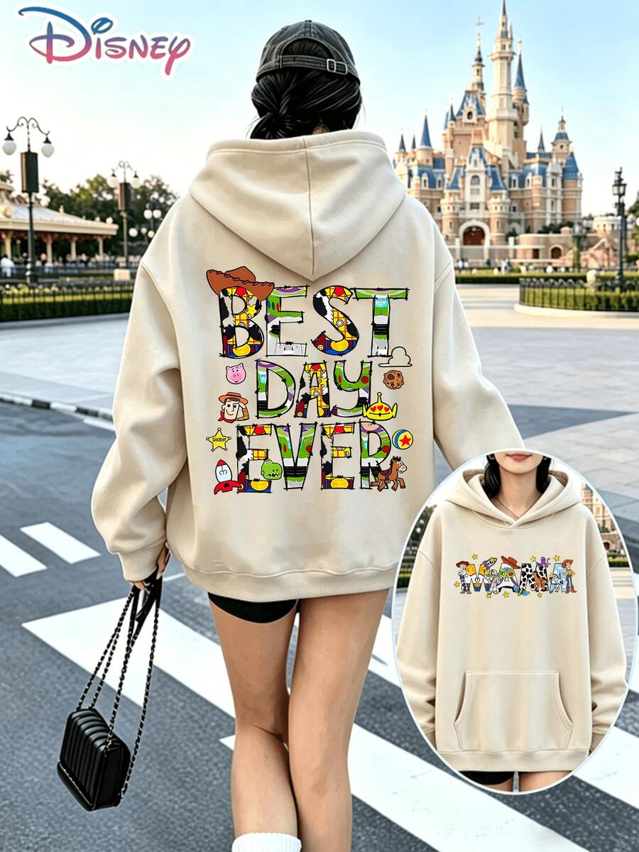 Disney Toy Story Best Day Ever Shirt, Toy Story Mommy Tee, Toy Story Daddy Tee, Disney Best Day Ever Shirt, Sheriff Woody And Jessie ShirtIt's A Versatile And Easy-To-Wear Holiday Gift Choice. (Women's Autumn/Winter Clothing/Elegant Women's Wear/Patterned Hoodies/Printed Tops/Women's Casual Wear/Women's /Holiday Suits/Plus Size Friendly) - Màu be - Xem 1