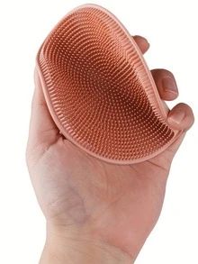 Bàn chải tắm silicon, bàn chải tẩy tế bào chết toàn thân ba ngón tay lông mềm, dụng cụ chà chân trong phòng tắm. - Nhiều màu - Xem 5