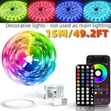 3-100英呎裝飾性RGB LED燈條,附APP與44鍵遙控器,音樂同步、定時、可調光、動態模式,適用於房間裝飾、派對、遊戲室裝飾、旅行、廚房 - 3535RGB - 查看 12