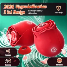 RUIJU 1pcs Sucking Vibrator Rose Sex Toy Vibrator For Women - Clitoral Nipple Massage Sucking Vibrator - 10 Powerful Modes, Female Toys For Exotic Play, Woman Pleasures Toy, Christmas Gifts - 紅色 - 查看 6