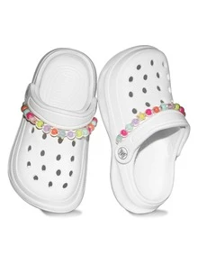 HOEASE Girls' Clogs, Children's Summer EVA Soft Sole Breathable Garden Shoes And Beach Shoes, Unisex, Slip-On Design, All-Season Footwear - White - View 2