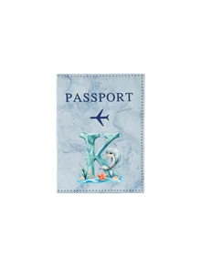 1個海豚與字母A-Z印花護照套，PU皮革旅行護照夾，海洋主題字母設計，防水身分證與護照保護套，輕便旅行錢包，可放護照、身分證與登機證，適合度假、出差、海邊旅行與日常使用，夏季假期、生日與旅行禮物首選，可用作護照套、旅行文件夾、身分證套與旅行配件 - 彩色 - 查看 17
