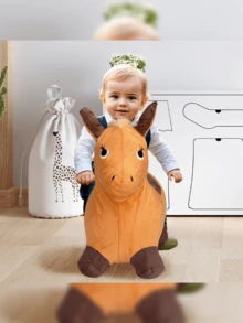 Inflatable Bouncy Horse Ride-On Toy With Lights And Sounds - Honey Brown - 咖啡棕 - 查看 8