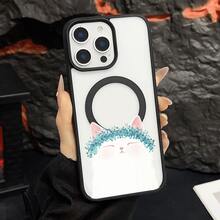 マグネット式黄ばみ防止 | 高級感あふれる2in1アクリルマグネット式スマホケース！スタイリッシュで手触りも良く、実用的な保護機能とマグネット式・耐衝撃設計を融合させた、高級感あふれるケースです。 猫花輪白い猫青い花輪ケース  11  17e 手机壳  17e 手机壳 家族、恋人、友人、そして子供たちへのプレゼントに最適です。  17 Pro/Apple  Air/13 Pro Max/15 Pro/15/12 Pro/15 Plus/ 13 pro/14 Pro Max/14/16e/17 Pro Max/14 Pro/12/17e/16/15 Pro Max/17/16 Pro Max/16 Plus/12 Pro Max/11 Pro Max/16 Pro/11 Pro/13/14 Plus - ブラック - チェックする 13