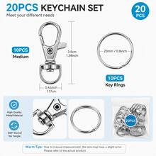 50pcs Key Ring Hooks With Key Rings, Key Ring Clips For DIY Lanyards, Keychains, Compatible With Key Clips, Keys, Jewelry, Handicrafts, Gold & Silver Accessories (Includes 25 Metal Lobster Clasps + 25 Separate Key Rings) - Multicolor - View 16
